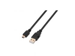Aisens Cable USB 2.0 - Tipo A Macho a Mini B Macho - 3.0m - Color Negro
