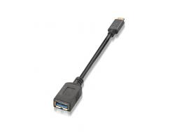 Aisens Cable USB 3.1 Gen1 5Gbps 3A - Tipo USB-C/M-A Hembra - 15cm - Color Negro