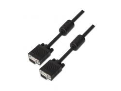 Aisens Cable SVGA con Ferrita - HDB15/Macho-HDB15/Macho - 3.0m para Monitor - Televisor y Proyector - Color Negro