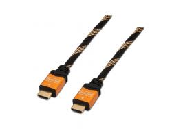 Aisens Cable HDMI Alta Velocidad / HEC - A Macho-A Macho - Blindado en Oro - 5.0m - Compatibilidad 3D y Ethernet - Color Oro