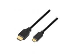 Aisens Cable HDMI a Mini HDMI Alta Velocidad / HEC - A Macho-C/Macho - 1.8m - Compatibilidad 3D y Ethernet - Color Negro
