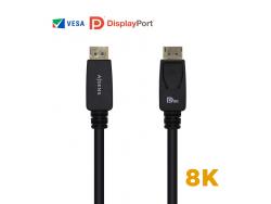 Aisens Cable Displayport Certificado V1.4 8K@60hz - DP/M-DP/M - 3.0m - Color Negro