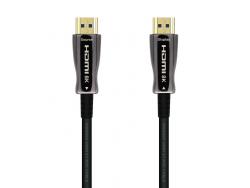 Aisens Cable HDMI V2.1 AOC (Active Optical Cable) Fibra Optica Ultra Alta Velocidad UHS 8K@60Hz 4K@120Hz 4:4:4 48Gbps - A/M-A/M - 15m - Color Negro