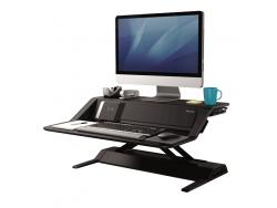 Fellowes Sit-Stand Lotus DX Estacion de Trabajo - Ajustable en Altura - Puertos USB - Carga Inalambrica - Color Negro