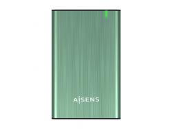 Aisens Caja Externa 2.5″ para Discos Duros 9.5mm SATA I, II y III a USB 3.0/USB 3.1 GEN1 - Color Verde Primavera
