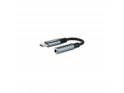 Nanocable Cable Adaptador Audio Jack 3.5mm Hembra a USB-C Macho - Cable Acabado en Nylon - Conectores de Aluminio - Longitud 0.11m