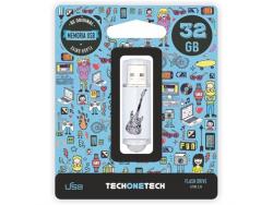 TechOneTech Be Original Crazy Black Guitar Memoria USB 2.0 32GB (Pendrive)