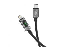 XO Cable Trenzado USB-C Macho a Lightning Macho 20W con Display LED - Carga + Transmision de Datos Alta Velocidad - Longitud 1m