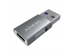 Aisens Mini Adaptador USB 3.2 GEN2 10G 3A - Tipo USB-C/H-A/M - Color Gris