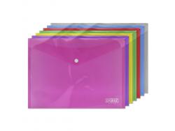 Ingraf Pack de 10 Sobres con Cierre de Broche - Polipropileno - Tamaño A4 - Colores Surtidos