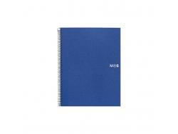 Miquel Rius Notebook6 Cuaderno de Espiral Formato A5 - 150 Hojas de 70gr Microperforadas con 2 Taladros - Cubiertas de Polipropileno - Cuadricula 5x5 - Color Azul