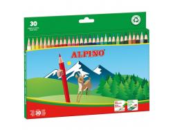 Alpino Pack de 30 Lapices de Colores Creativos - Mina de 3mm - Resistente a la Rotura - Hexagonal - Bandeja Extraible - Colores Vivos y Brillantes Surtido