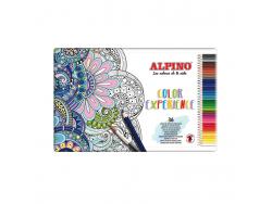 Alpino Color Experience Pack de 36 Lapices Acuarelables - Mina de 3,3mm Resistente y Acuarelable - Ideal para Difuminar y Colorear - Colores Surtidos