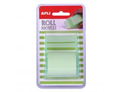 Apli Rollo Dispensador de Nota Adhesiva 50mm x 8m - Facil de Usar - Adhesivo de Calidad - Practico y Portatil - Verde Pastel