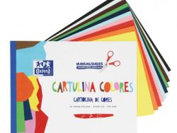 Oxford Bloc Encolado de Cartulinas de Colores Formato A4+ - 10 Hojas 170gr - 10 Colores