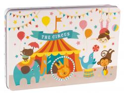 Apli Kids Puzzle Tematica Circo - 24 Piezas de 8x8cm - Diseño Exclusivo de Lily Lane - Facil Manejo para Niños - Carton de 2mm con Acabado Brillante - Caja Metalica Rectangular