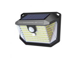 Elbat Aplique Solar LED 150lm con 3 Caras de Iluminacion - Sensor de Movimiento - Panel Solar Integrado 5.5V, 0.33W - Bateria 3.7V, 1200mAh