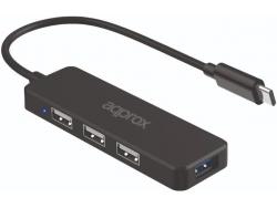 Approx Hub USB-C con 3x USB 2.0 y 1x USB 3.0 - Velocidad hasta 5 Gbit/s