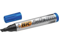 Bic Marking 2300 Ecolutions Rotulador Permanente - Punta Biselada - Trazo 3,7 - 5,5mm - Tinta con Base de Alcohol - Secado Rapido - Color Azul