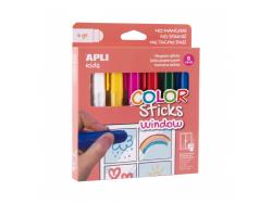 Apli Kids Color Sticks Window Pack 6 Temperas Solidas 6gr - Especiales para Dibujar y Pintar sobre Cristales - Facil Limpieza - Colores Surtidos