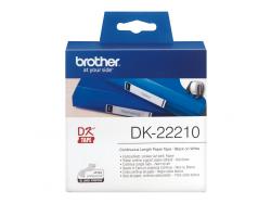 Brother DK22210 - Etiquetas Originales de Tamaño personalizado - Ancho 29mm x 30,48 metros - Texto negro sobre fondo blanco
