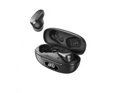 XO Auriculares Inalambricos Bluetooth 51 - Hasta 4 Horas de Musica - Bateria Auricular 30Mah - Bateria Caja de Carga 250Mah - Cable de Carga Tipo C - Display de Carga - Color Negro