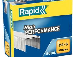 Rapid Strong Caja de 5000 Grapas 24/6 - Hasta 30 Hojas - Alambre Reforzado Galvanizado - Patilla de 6mm