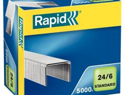 Rapid Confort Caja de 5000 Grapas 24/6 - Hasta 20 Hojas - Alambre Flexible - Patilla de 6mm
