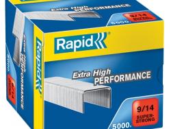 Rapid Super Strong Caja de 5000 Grapas 9/14 - De 80 a 110 Hojas - Alambre Galvanizado Superreforzado - Patilla de 14mm