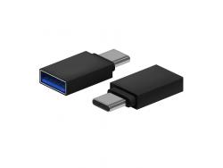 Aisens Mini Adaptador Aluminio USB 3.2 GEN1 3A - Tipo USB-C/M-A/H - Color Negro