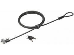 Kensington N17 Candado con Llave para Ordenadores Portatiles Dell - Cabezal Resistente - Tecnologia Hidden Pin - Cable de Acero Al Carbono - Plata
