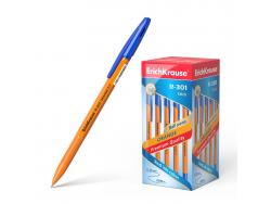 Erichkrause Boligrafo R-301 Naranja Stick 0.7 - Cuerpo Hexagonal Opaco - Punta de 0.7mm - Tinta de Secado Rapido - Color Azul