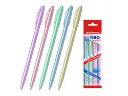 Erichkrause Pack de 5 Boligrafos Neo Pastel Pearl - Punta de Aguja Sofisticada - Tinta de Baja Viscosidad - Colores Pastel Perlados - Azul