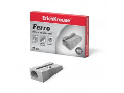Erichkrause Ferro - Sacapuntas de Aluminio con Agarre Ergonomico - Orificio de 8mm - Cuchilla de Acero al Carbono en Forma de Espiral - Color Plata