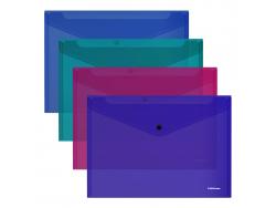 Erichkrause Pack de 12 Sobres Glossy Vivid - Tamaño А4 - Semitransparente - Colores Surtido
