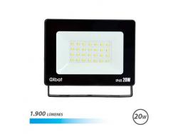 Elbat Foco LED de 20W - Potencia: 20W - Lumenes: 1900 - 6.500K Luz Fria - 30.000 - 50.000 Horas de Vida - Angulo 120º - Proteccion: IP65 para Usar en Exterior - Color Negro