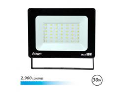 Elbat Foco LED de 30W - Potencia: 30W - Lumenes: 2900 - 6.500K Luz Fria - 30.000 - 50.000 Horas de Vida - Angulo 120º - Proteccion: IP65 para Usar en Exterior - Color Negro
