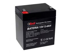 Elbat Bateria de Plomo 12V 5.4Ah VRLA Agm - Dimensiones 90X70X101mm - Tecnologia de Seguridad VRLA - Color Negro