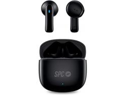 SPC Auriculares True Wireless Zion 2 Play - Autonomia 28 Horas - Base de Carga USB-C - Control por Toques - Compatible con Asistentes de Voz - Luces Led Indicadoras - Color Negro