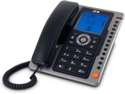 SPC Telefono Fijo Office Pro - Pantalla Iluminada Azul - Teclas Grandes - Memorias Directas - Manos Libres - Identificador de Llamadas - Funciones de Oficina - Diseño Elegante - Color Negro