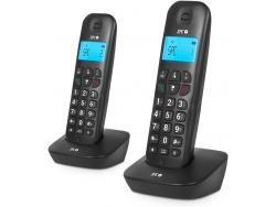 SPC Air Pro Duo Telefono Inalambrico - Pantalla Retroiluminada de 35x22mm - Identificacion de Llamadas - Conexion a Red Telefonica - Conferencia a Tres - Modo Mute - Manos Libres - Ecologico - Color Negro