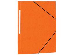 Mariola Carpeta de Carton Simil Prespan con Etiqueta en Lomo Folio 500gr/m2 - Medidas 34x25cm - Cierre con Goma Elastica - Color Naranja