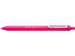 Pentel iZee Boligrafo de Bola Retractil - Punta 0.7mm - Trazo 0.35mm - Clip de Metal - Color Rosa