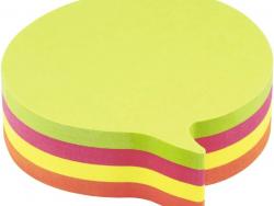 Global Notes inFO Cubo de 200 Notas Adhesivas con Forma de Burbuja 70 x 70mm - Colores Verde, Rosa Amarillo y Naranja