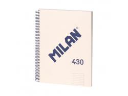 Milan Serie 1918 Cuaderno Espiral Formato A4 Pautado 7mm - 80 Hojas de 95 gr/m2 - Microperforado, 4 Taladros - Color Beige