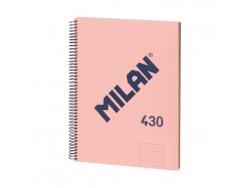 Milan Serie 1918 Cuaderno Espiral Formato A4 Pautado 7mm - 80 Hojas de 95 gr/m2 - Microperforado, 4 Taladros - Color Rosa