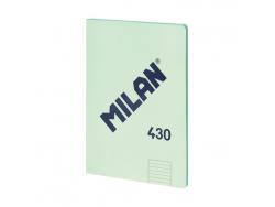 Milan Serie 1918 Libreta Encolada Formato A4 Pautado 7mm - 48 Hojas de 95 gr/m2 - Microperforado - Tapa Blanda - Color Verde