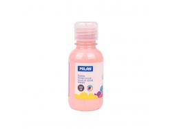 Milan Botella de Tempera 125ml - Tapon Dosificador - Secado Rapido - Mezclable - Color Rosa Palido