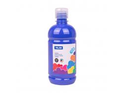 Milan Botella de Tempera 500ml - Tapon Dosificador - Secado Rapido - Mezclable - Color Azul Marino