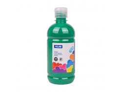Milan Botella de Tempera 500ml - Tapon Dosificador - Secado Rapido - Mezclable - Color Verde Oscuro